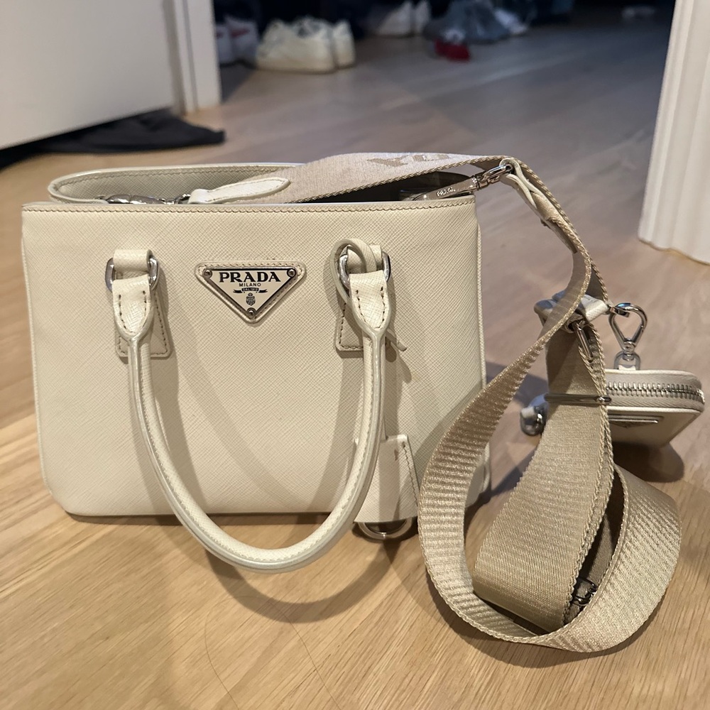 Prada Ivory Satchel with Beige Strap